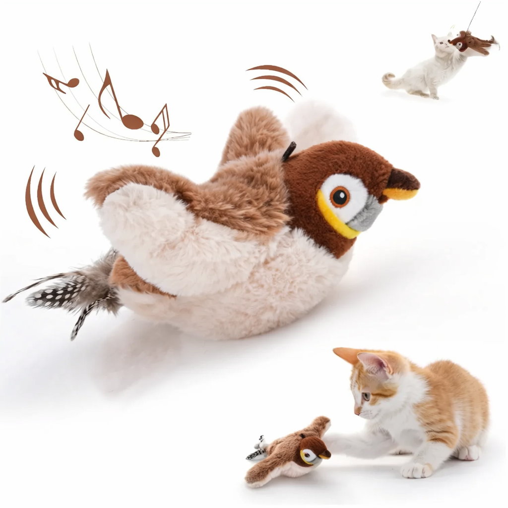 Interactive Motion-Activated Flapping Bird Cat Toy