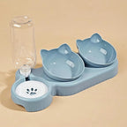 3-in-1 Ergonomic Tilted Pet Feeding Station with Gravity Waterer