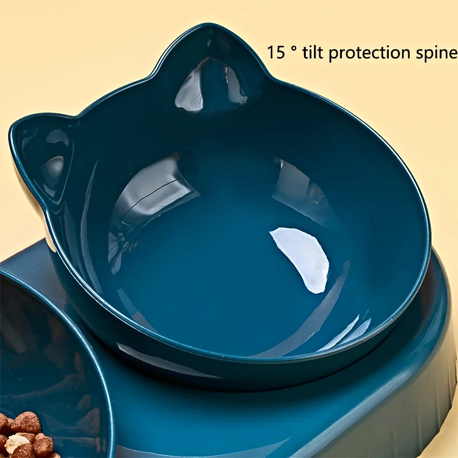 3-in-1 Ergonomic Tilted Pet Feeding Station with Gravity Waterer
