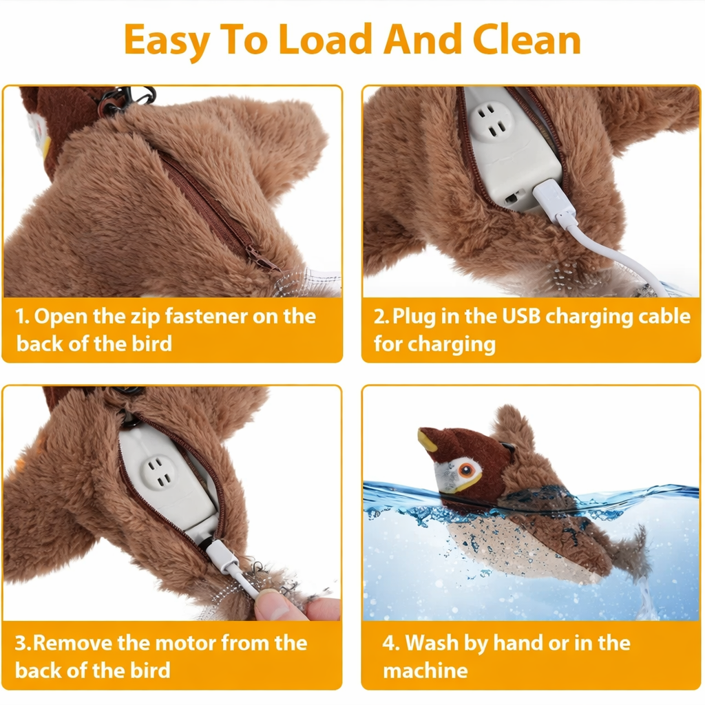 Interactive Motion-Activated Flapping Bird Cat Toy