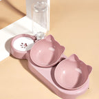 3-in-1 Ergonomic Tilted Pet Feeding Station with Gravity Waterer