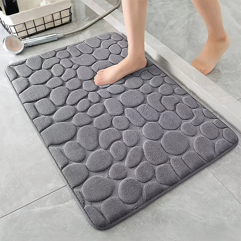 Cobblestone Memory Foam Bath Mat - Ultra Absorbent & Non-Slip