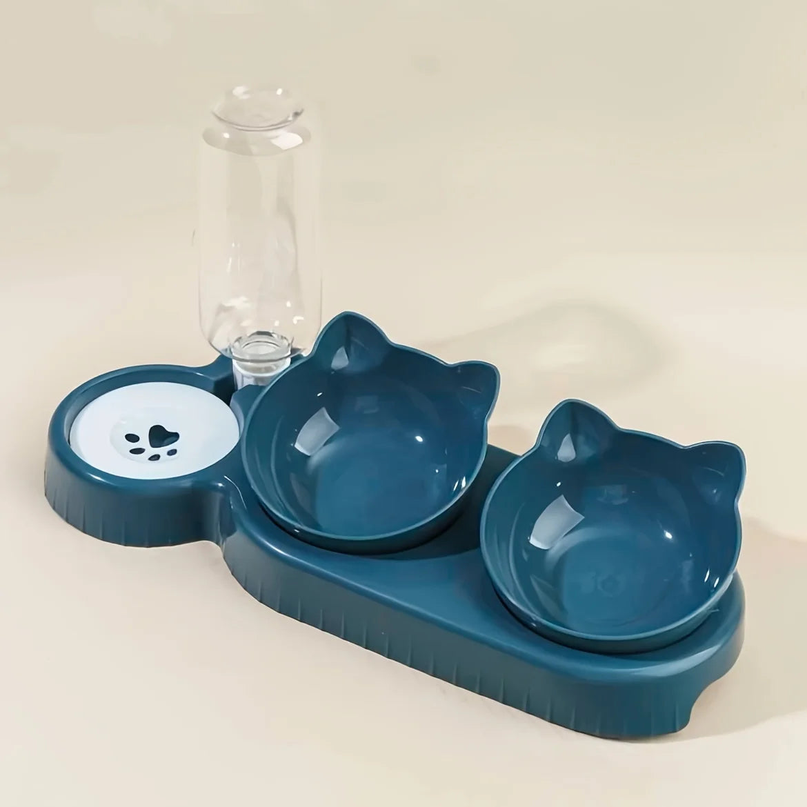 3-in-1 Ergonomic Tilted Pet Feeding Station with Gravity Waterer