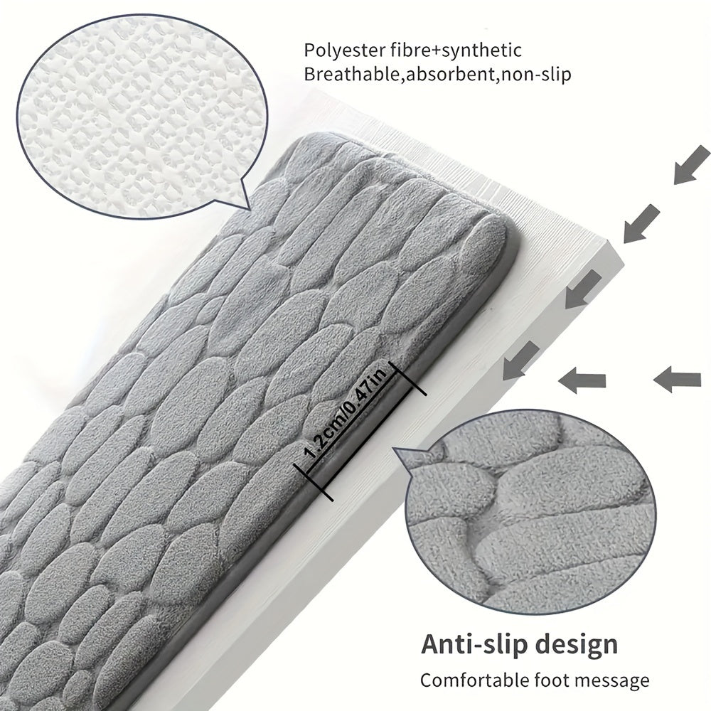 Cobblestone Memory Foam Bath Mat - Ultra Absorbent & Non-Slip