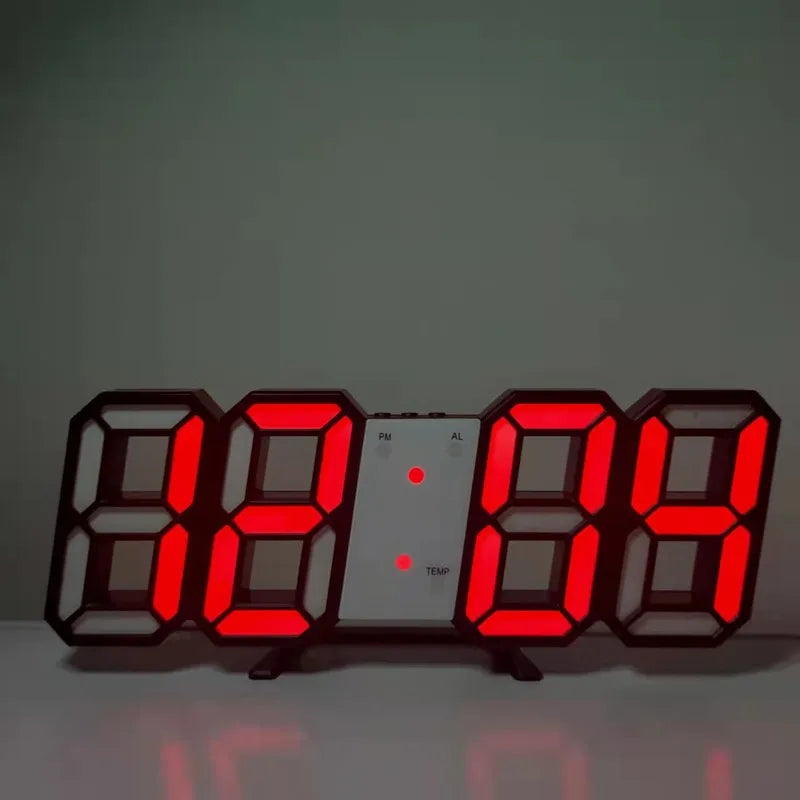 Minimalist 3D Digital LED Wall Clock – Remote Control & Auto-Dimming