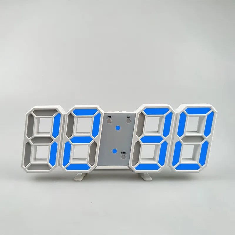 Minimalist 3D Digital LED Wall Clock – Remote Control & Auto-Dimming