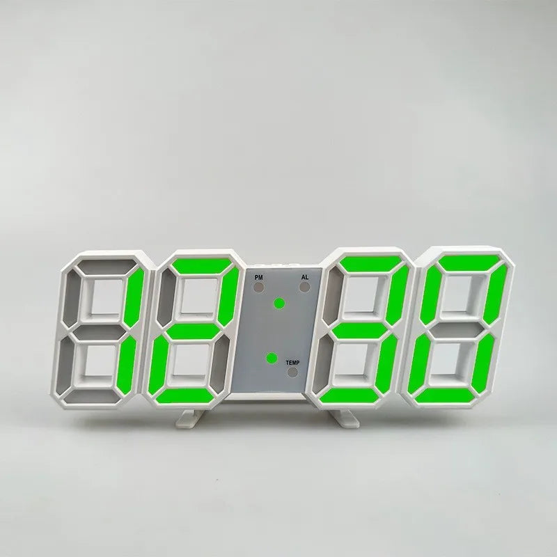 Minimalist 3D Digital LED Wall Clock – Remote Control & Auto-Dimming