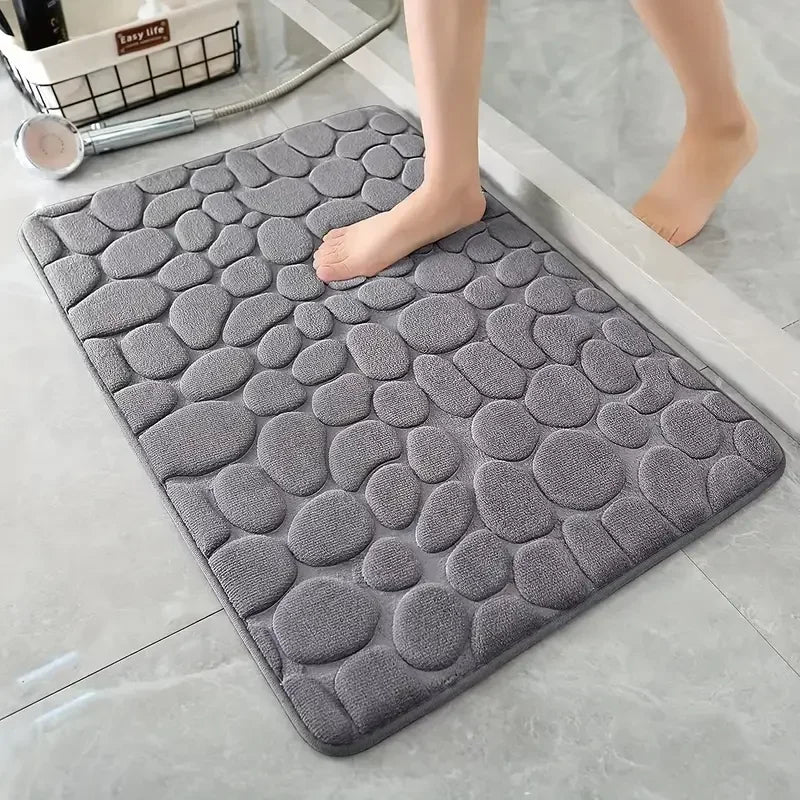 Cobblestone Memory Foam Bath Mat - Ultra Absorbent & Non-Slip