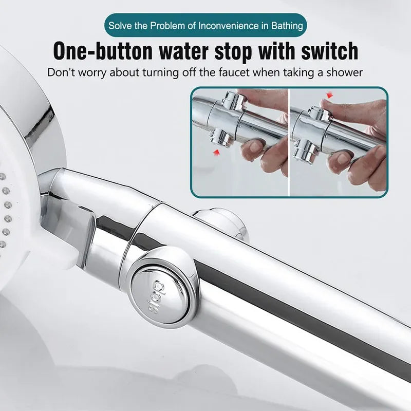 Adjustable High-Pressure Shower Head with 3 Massage Spray Modes