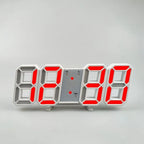 Minimalist 3D Digital LED Wall Clock – Remote Control & Auto-Dimming
