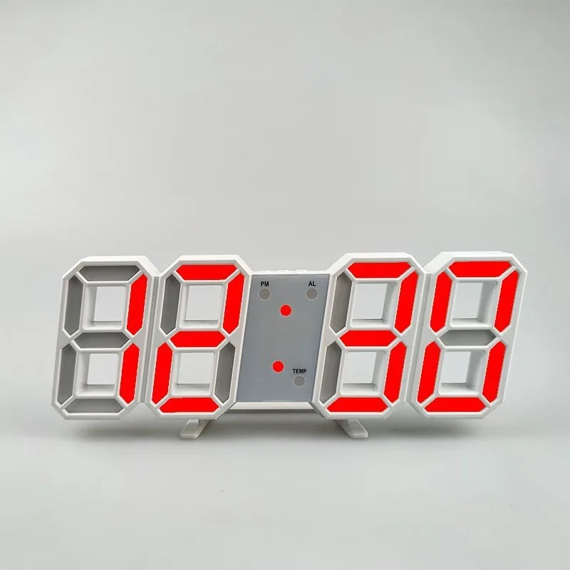 Minimalist 3D Digital LED Wall Clock – Remote Control & Auto-Dimming