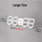 Minimalist 3D Digital LED Wall Clock – Remote Control & Auto-Dimming