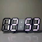 Minimalist 3D Digital LED Wall Clock – Remote Control & Auto-Dimming