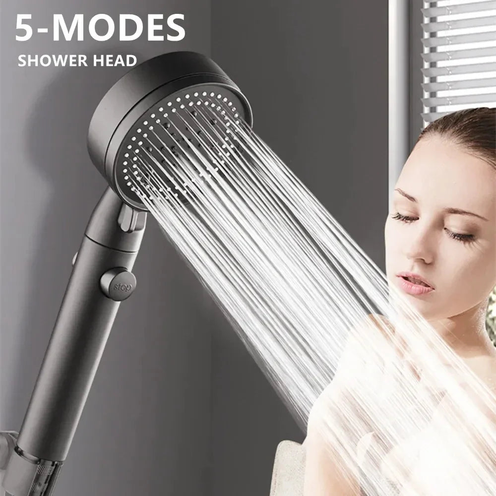 Adjustable High-Pressure Shower Head with 3 Massage Spray Modes
