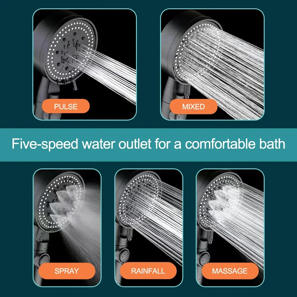 Adjustable High-Pressure Shower Head with 3 Massage Spray Modes