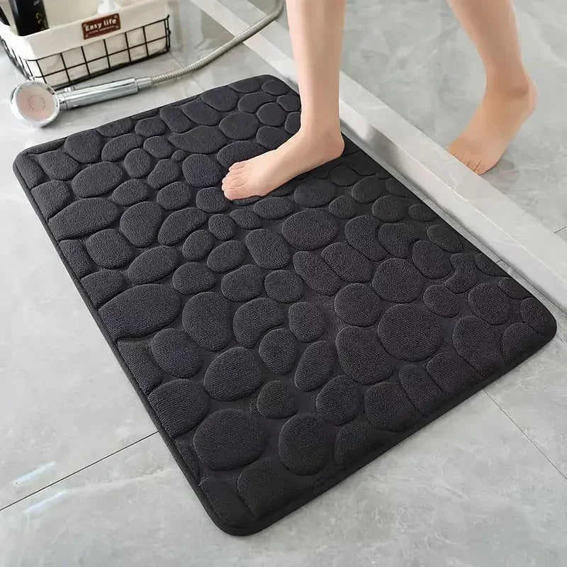 Cobblestone Memory Foam Bath Mat - Ultra Absorbent & Non-Slip