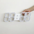 Minimalist 3D Digital LED Wall Clock – Remote Control & Auto-Dimming