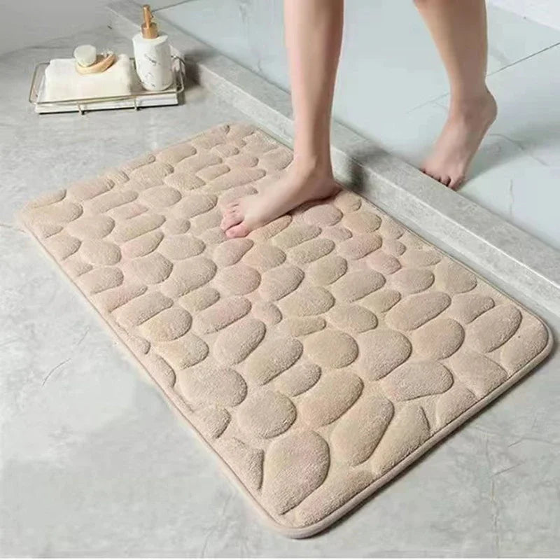 Cobblestone Memory Foam Bath Mat - Ultra Absorbent & Non-Slip