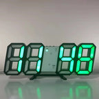 Minimalist 3D Digital LED Wall Clock – Remote Control & Auto-Dimming