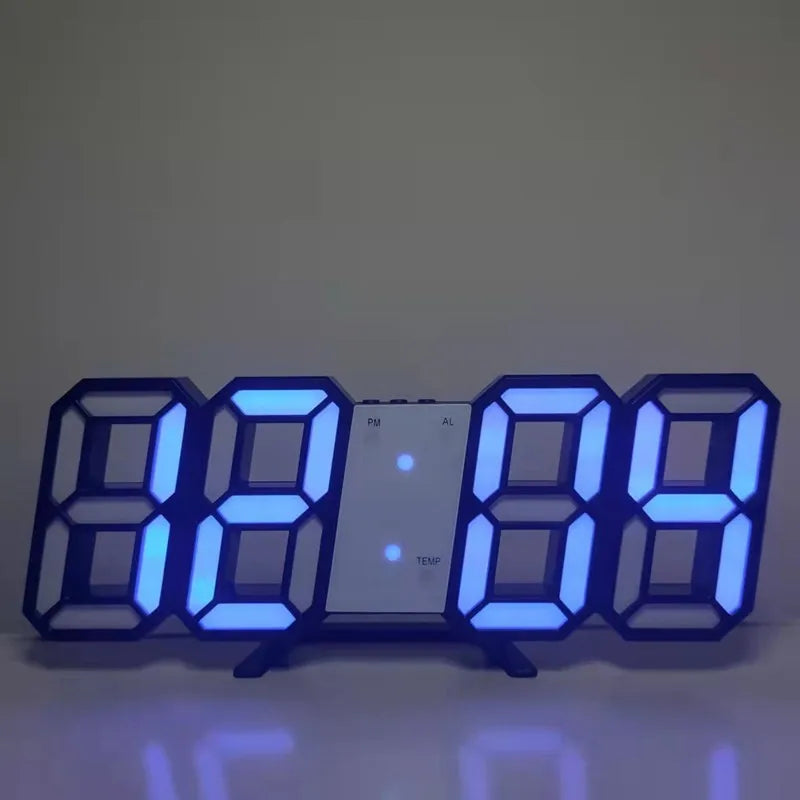 Minimalist 3D Digital LED Wall Clock – Remote Control & Auto-Dimming