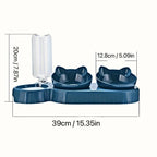 3-in-1 Ergonomic Tilted Pet Feeding Station with Gravity Waterer