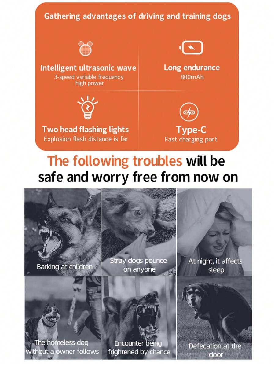 Ultrasonic Pet Trainer & Bark Control Device